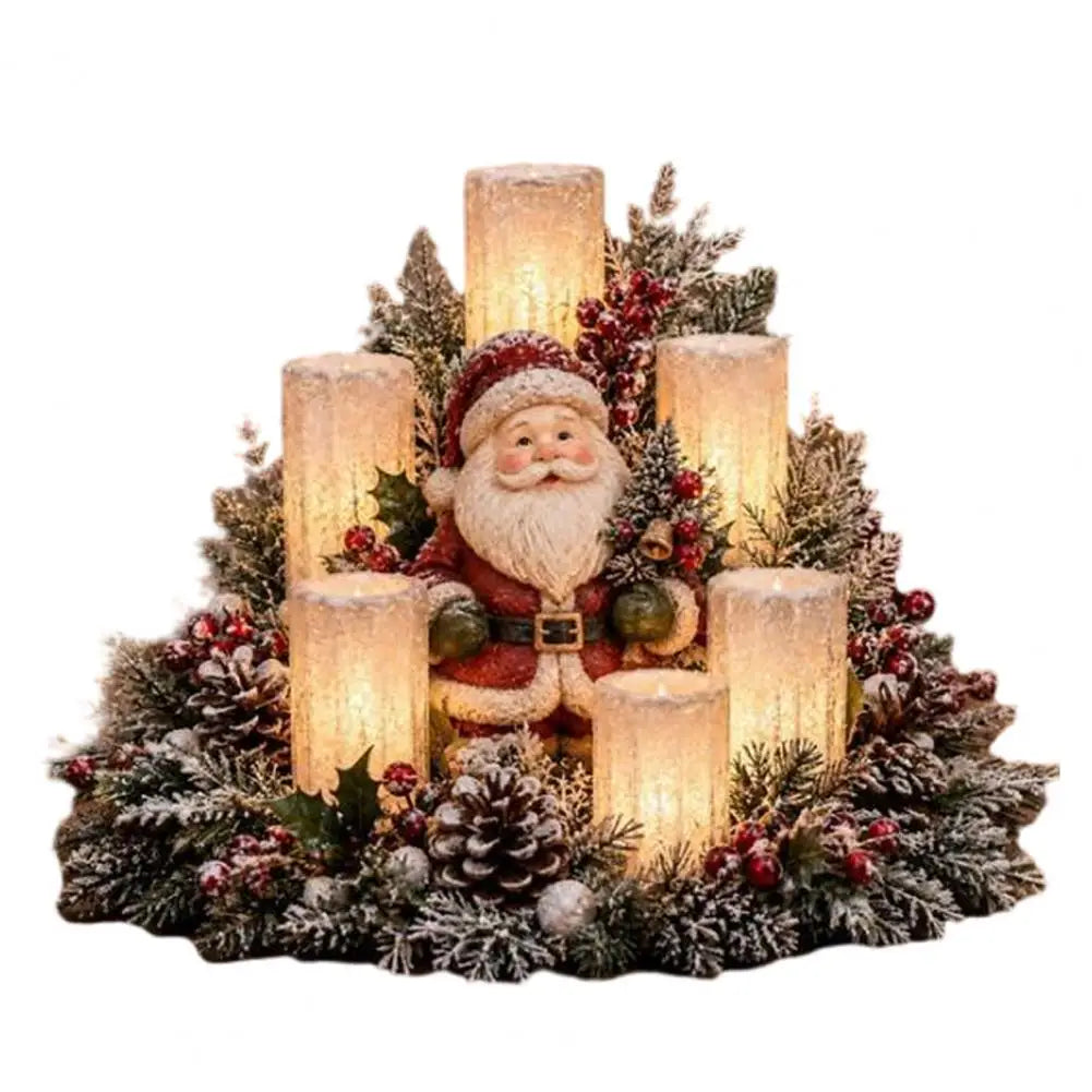 Arranjos de mesa natalinos, decoração para a casa durante as festas, enfeite central natalino, luminária com luz quente, enfeite alimentado por USB para as festas.