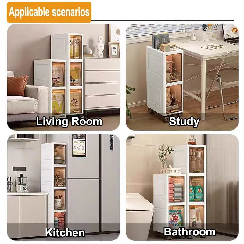 maverawhite amingoldable armário de armazenamento organizador do banheiro fino armário organizador rack despensa armário armazenamento