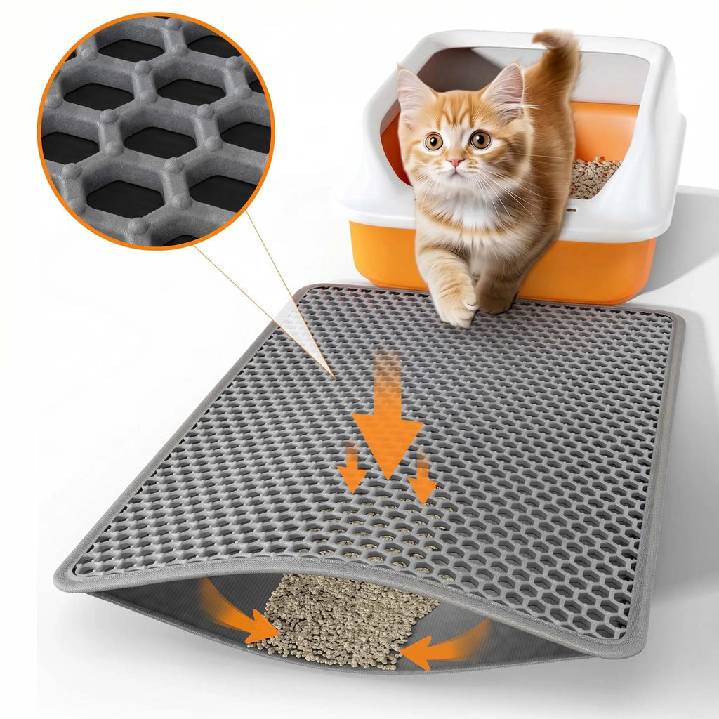 Tapete de areia para gatos, à prova d'água, camada dupla, caixa de areia para animais de estimação, almofada limpa, produtos para gatos, acessórios