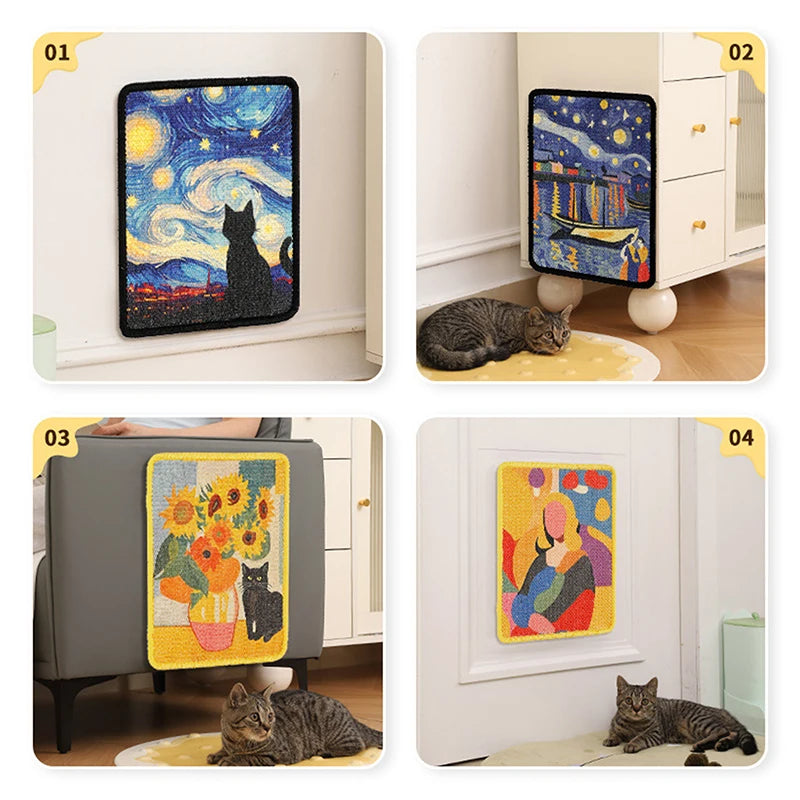 【xxx】Arranhador de Parede Durável para Gatos com Bordas Costuradas e Tecido Macio para Brincadeiras Internas – Design que Economiza Espaço para Gatos