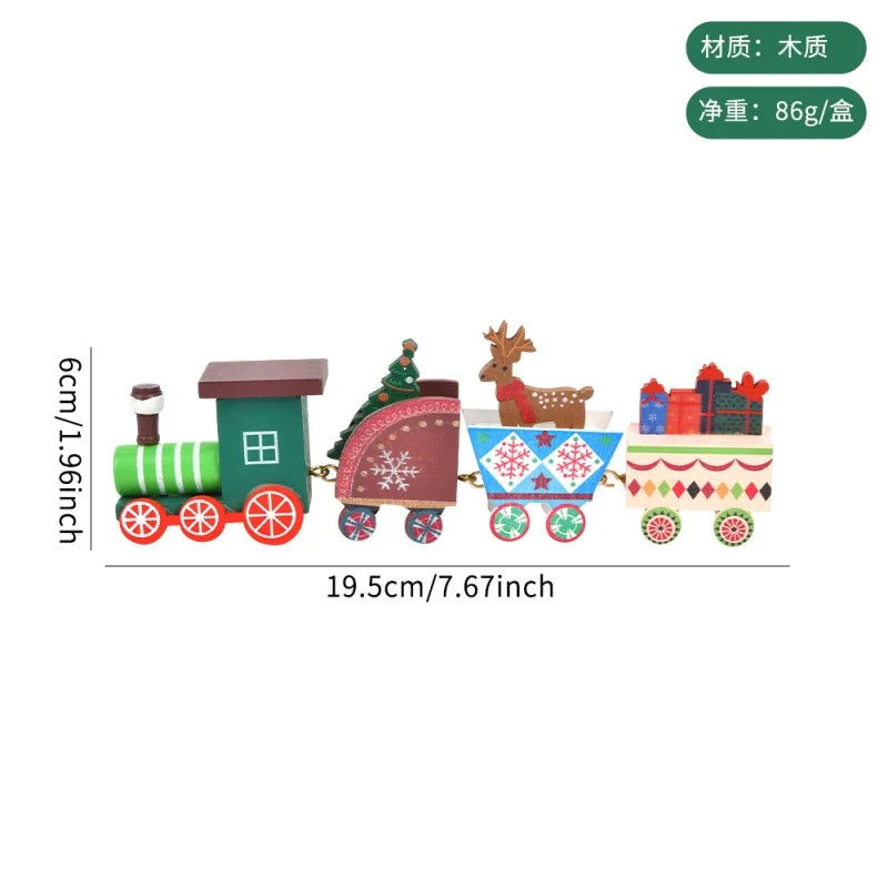 Decoração de Trem de Natal com Design Pintado Encantador, Decorações de Natal para Exibição em Mesa e Vitrine, Presentes