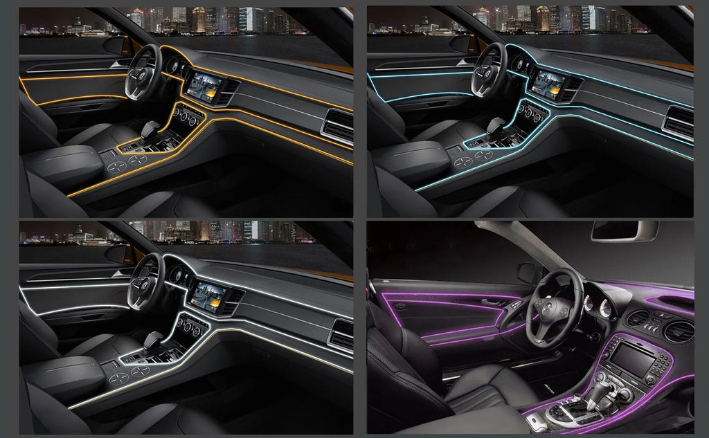 5m interior do carro conduziu a luz de tira néon el fiação lâmpada decorativa para auto diy flexível luz ambiente usb festa atmosfera diodo