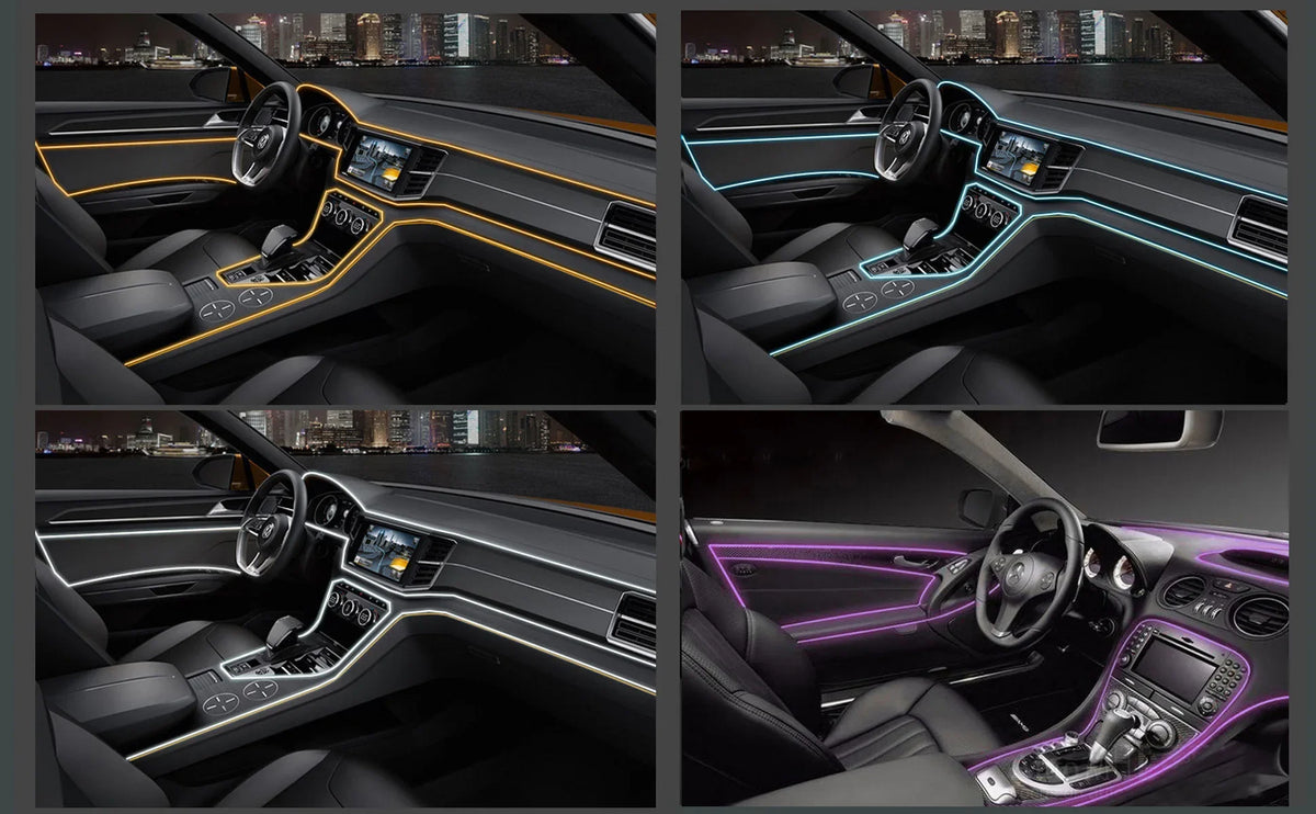 5m interior do carro conduziu a luz de tira néon el fiação lâmpada decorativa para auto diy flexível luz ambiente usb festa atmosfera diodo