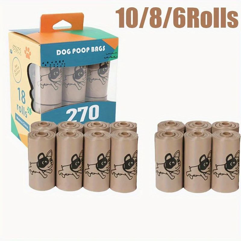 10 rolos de sacos de resíduos para animais de estimação com aroma de café, misturadores efetivamente, adequados para caminhadas ao ar livre. Direto do Fabricante