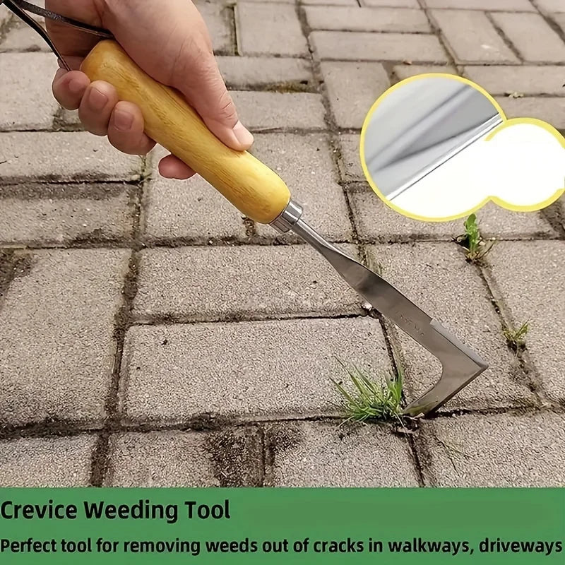 Ferramenta de Aço Inoxidável para Remoção de Ervas Daninhas, Ferramenta Manual de Jardim Multiuso em Formato L, Usada para Limpeza de Ervas Daninhas em Jardins, Terraços e Caminhos