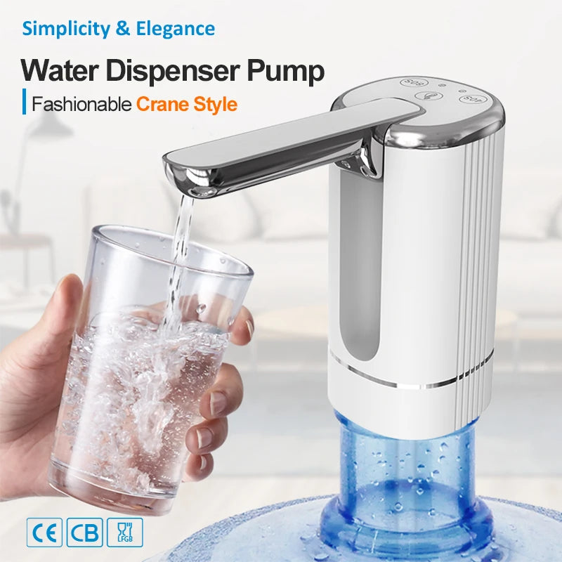 Dispensadores de água dobrável garrafa de água bomba dispensador automático botão controle portátil dispensador de água elétrico para casa