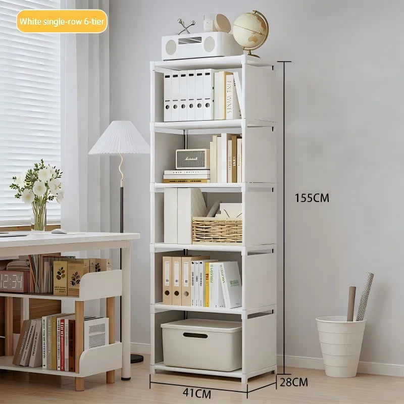 Estante de Livros Multicamadas de Fácil Montagem, Prateleira de Armazenamento para Sala de Estar, Quarto e Estudo, Ideal para Livros, Brinquedos e Diversos
