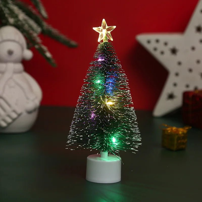Luminoso mini árvores de natal luzes led decoração para casa velas eletrônicas presentes das crianças ano novo festa de natal ornamento - Kasa & Pet