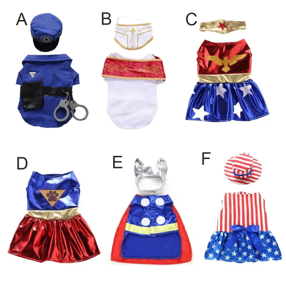 Halloween Cosplay Roupas para Pet, Vestir, Traje de cachorro, Roupa de gato, Festa de Natal, Casaco de cachorro