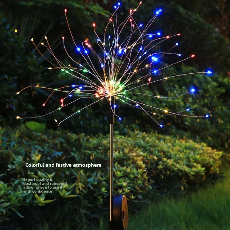 Luzes de Fogos de Artifício LED Solares para Decoração de Jardim, Luzes de Fada à Prova d'Água, Lâmpada de Dente-de-Leão para Decoração de Jardim e Paisagismo