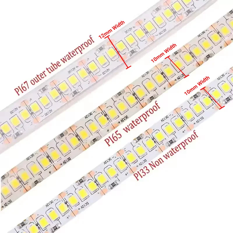 Fita de led amarela 2835 240leds/m 1200 leds dc12v 24v fita flexível ip65 ip67 à prova d'água 2700k 3000k 4000k 4500k 6000k 6500k