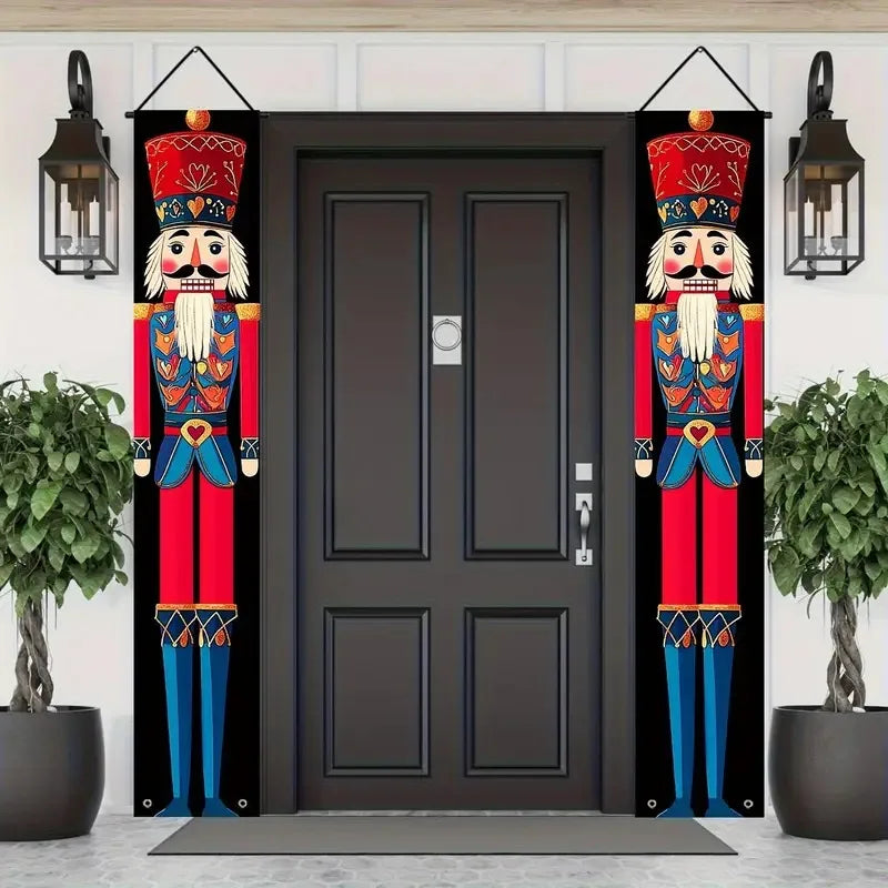 Decoração de porta de natal 2025 feliz natal banner decoração para casa pendurado ornamento de natal navidad feliz ano novo presente 2026