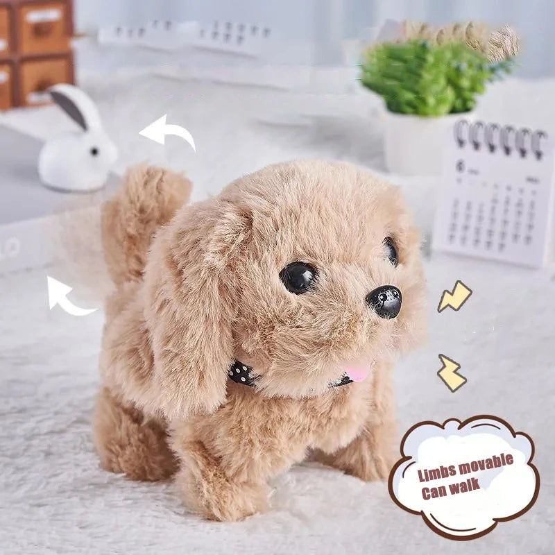 Novo brinquedo eletrônico para cães de estimação, brinquedo interativo para caminhada, boneca de pelúcia, brinquedo vibratório, movimento automático, filhote de cachorro elétrico, presente para bebês e crianças
