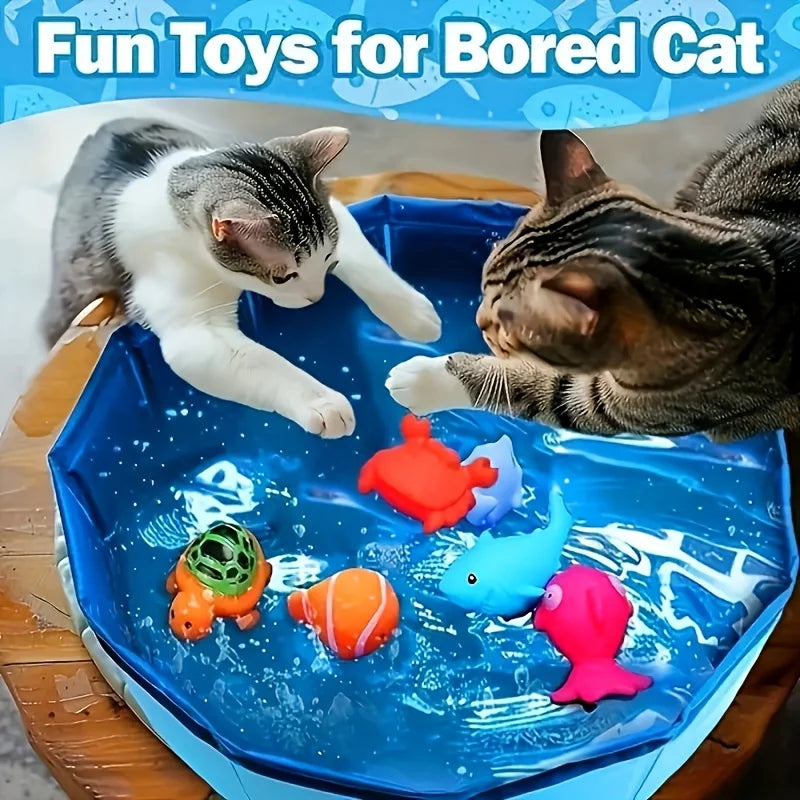 Piscina para Animais de Estimação, Azul, Brinquedos de Lazer e Entretenimento ao Ar Livre, Piscina de Água para Gatos e Cães, Acessórios para Treinamento de Gatos