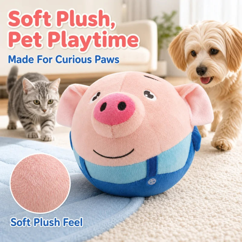 Brinquedo Eletrônico para Animais de Estimação, Bola para Gato, Bola Saltitante para Cães, Bola com Música e Vibração, Bola Interativa para Mastigar, Brinquedo de Pelúcia em Movimento para Cães