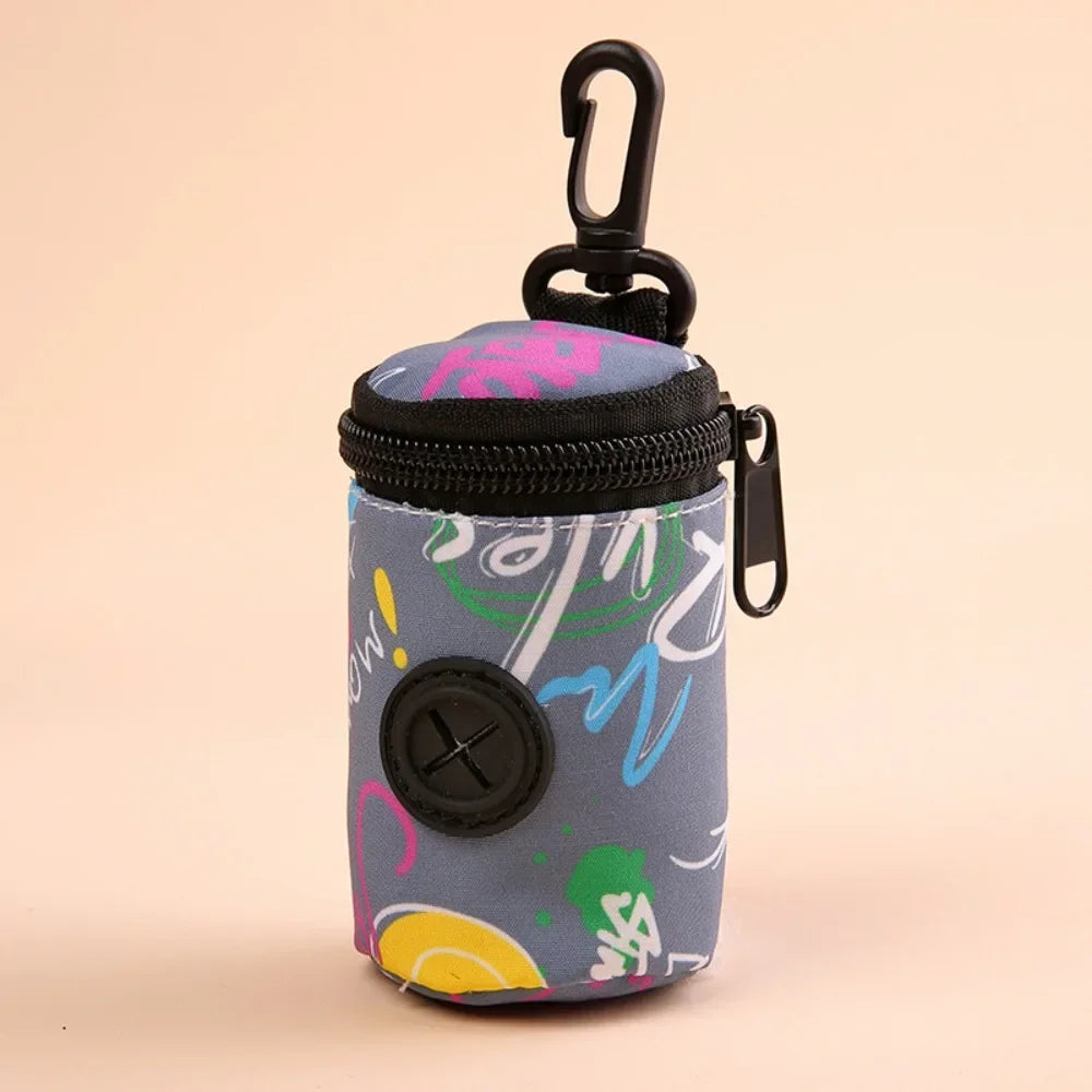Hangable cão cocô saco dispensador zíper cães andando acessório saco de resíduos titular portátil bonito sacos de lixo organizador suprimentos para animais de estimação
