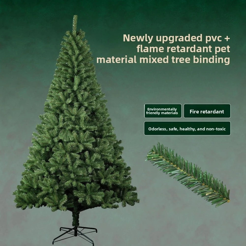 Árvore de Natal em PVC criptografado, tamanho grande, pontiaguda, para decoração de hotéis, shoppings e casas, árvore de Natal para chão.