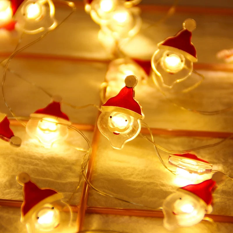 Papai noel natal led luz corda feliz natal decoração para casa 2025 enfeites de árvore de natal navidad presentes de natal ano novo