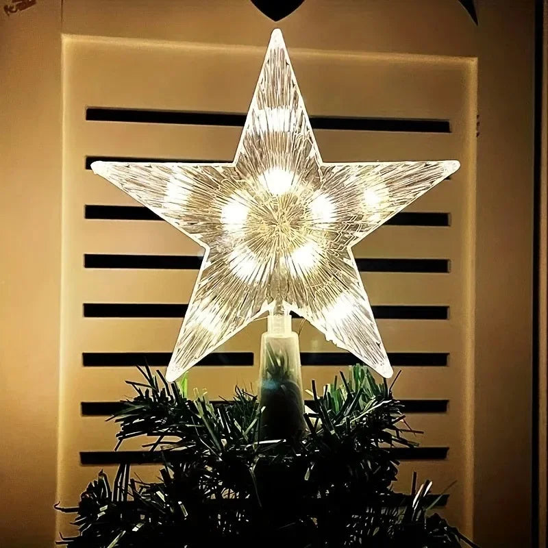 15cm decoração de árvore de natal estrelas luzes brancas quentes decoração de quarto de casa lâmpada led brilhante festival de natal topstar navidad 1.07in