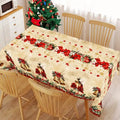 Toalha de Mesa de Natal: Decoração Clássica de Inverno com Estampa de Papai Noel, Floco de Neve e Pinhas – Suprimentos para Cenário Festivo