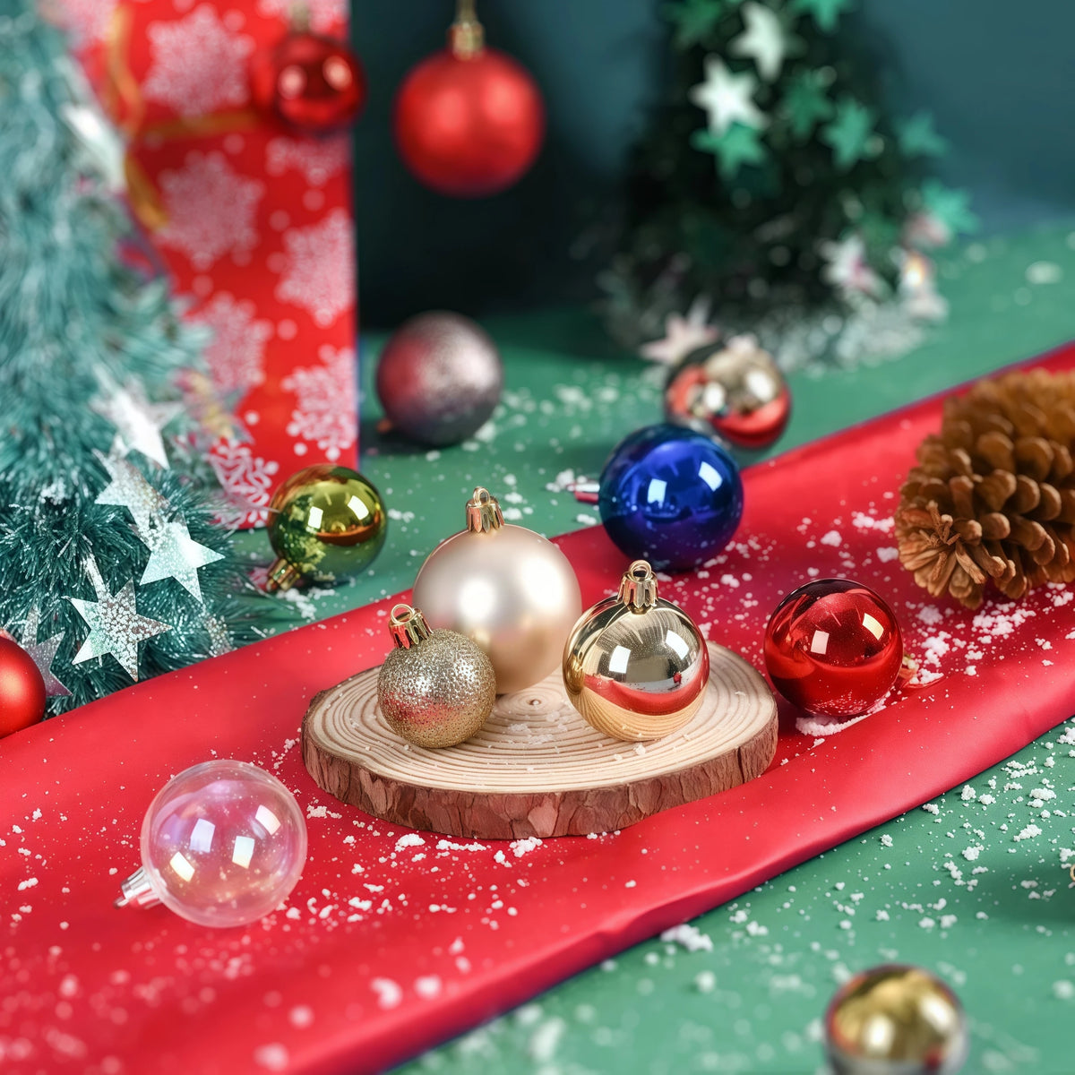 24 pçs 3cm bolas de natal decorações de natal enfeites de árvore bola de natal pendurado pingentes de árvore decoração de festa em casa presente de ano novo