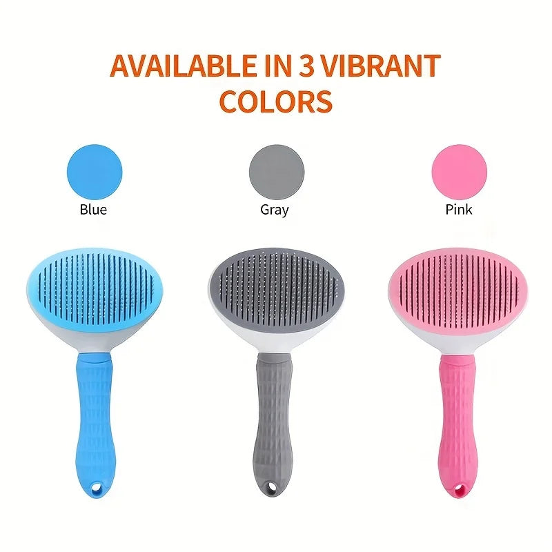 Pente de remoção de pelos de animais de estimação com um clique para preparação sem esforço de cães e gatos - Escova flutuante para remoção de pelos com função automática