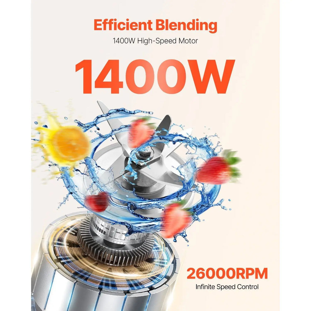 85 oz 1400W Professional Blender with Powerful Motor for Smoothies & Food Processing Model D0100XU62QG