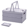 Caixa de Armazenamento Dobrável de Grande Capacidade, Cesta de Armazenamento Colapsável com Tampa e Alça, Organizador de Lanches e Brinquedos para Casa, Cozinha e Escritório