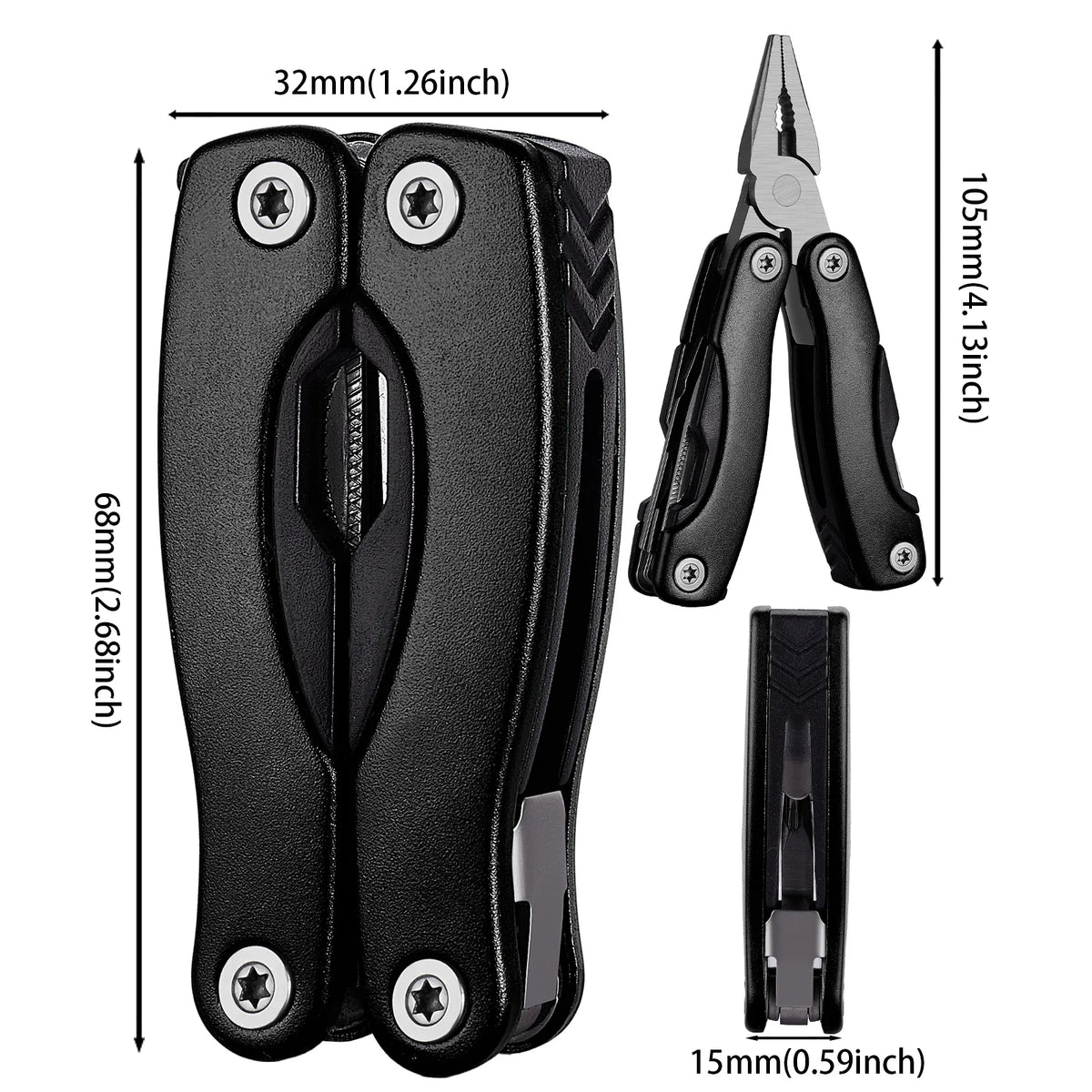 Alicate dobrável multifuncional profissional, mini ferramentas manuais EDC bolso portátil de aço inoxidável, terno de sobrevivência para acampamento ao ar livre - Kasa & Pet