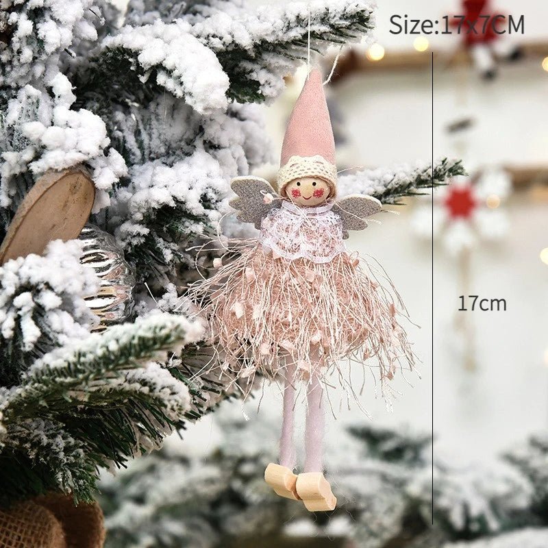 Ano novo 2024 natal anjo bonecas árvore de natal pingente ornamentos navidad 2022 decoração de natal para casa presentes natal noel deco