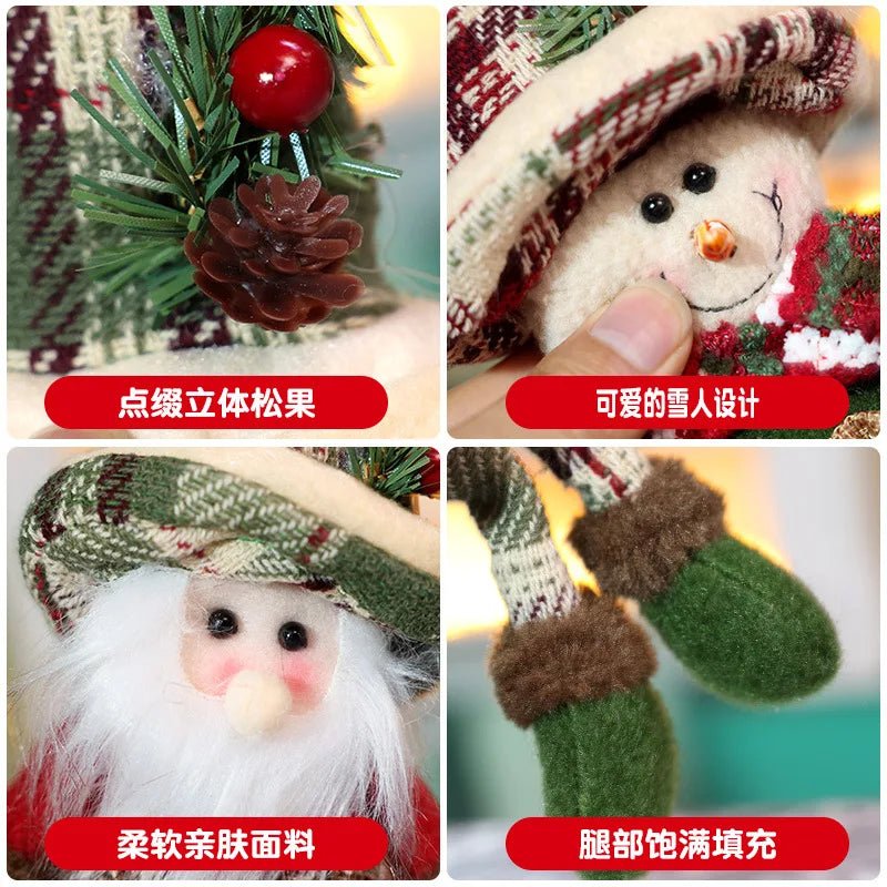 Decorações de Natal - Figuras em miniatura estilo nórdico - Enfeites de Natal - Bonecos de neve e velhinhos decorativos