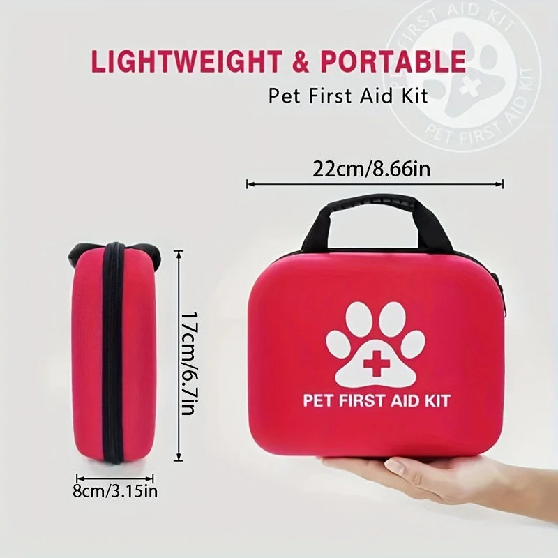 Kit de primeiros socorros para animais de estimação: contém suprimentos de emergência e cobertor de emergência, adequado para caminhadas, camping e mochilão.
