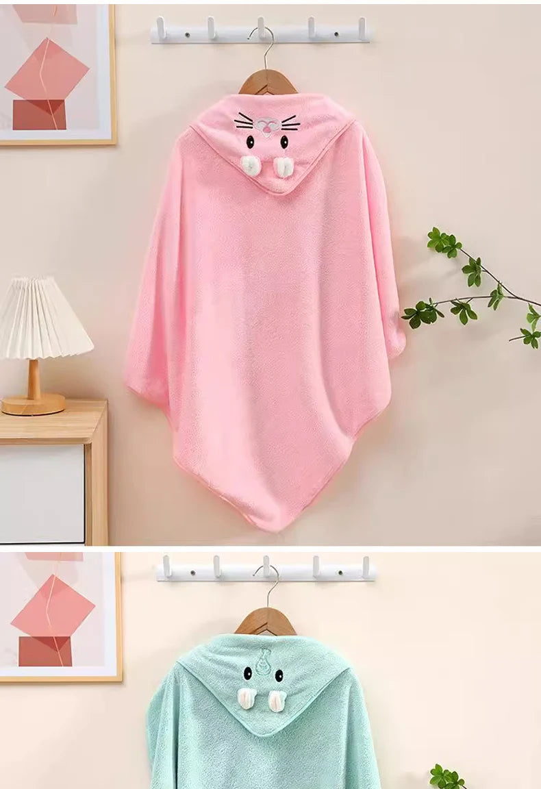 Toalha de banho fofa para bebê, toalha absorvente macia para recém-nascidos, cobertores para bebês para meninas e meninos