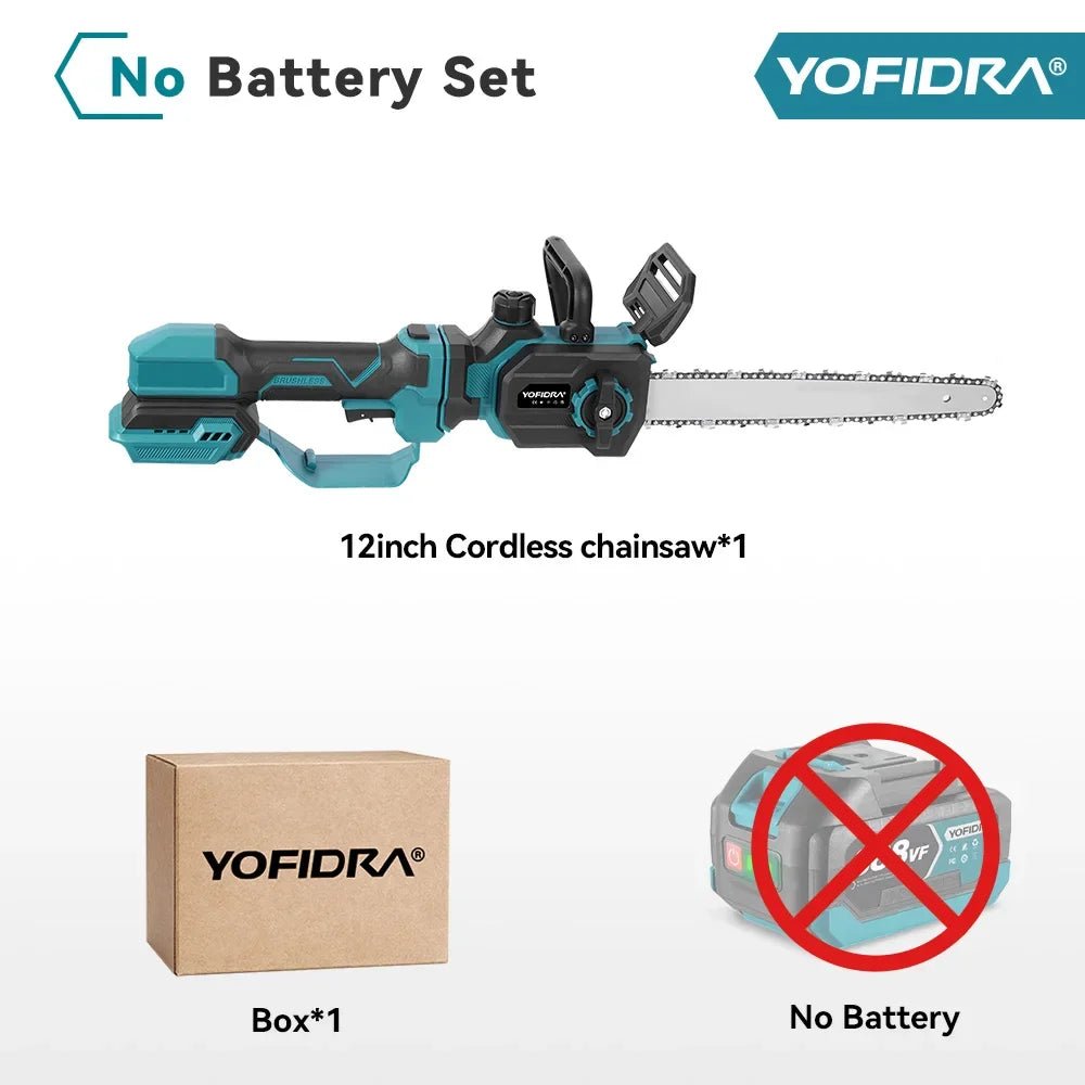 Yofidar 12 Polegada pólo telescópico sem escova motosserra elétrica jardim carpintaria poda serra para makita 18-21v bateria pino - Kasa & Pet