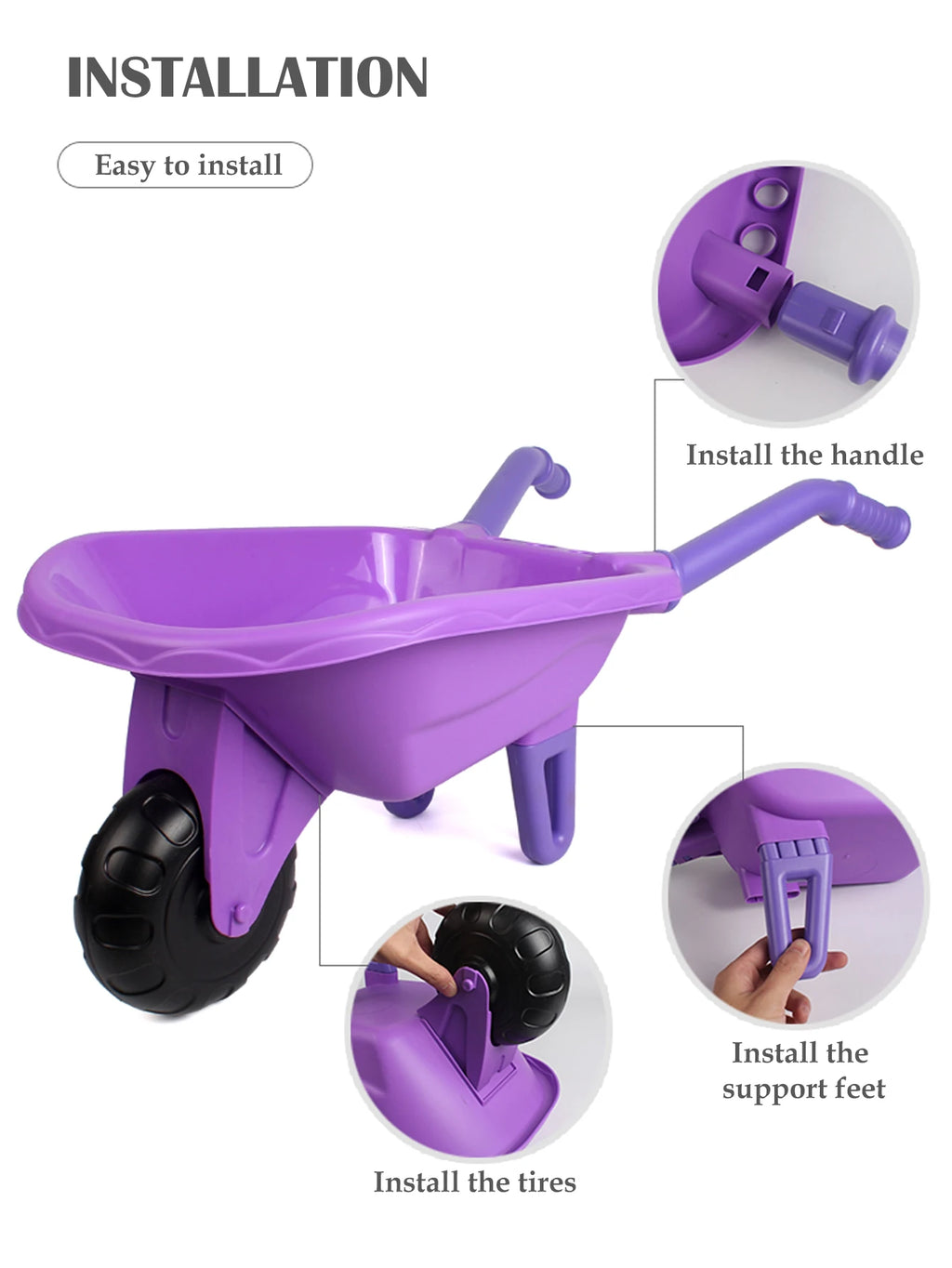 Conjunto de Ferramentas de Jardinagem para Crianças, Carrinho de Praia com Acessórios, Luvas e Ferramentas para Plantar Flores, Presentes para Meninos e Meninas
