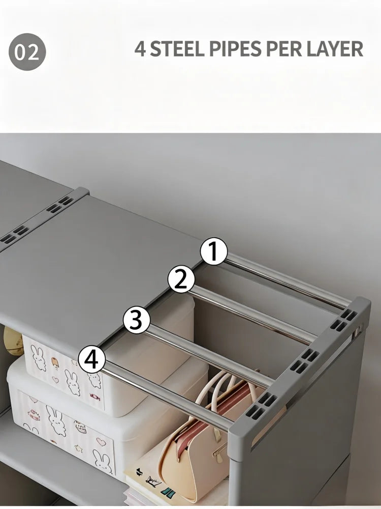 Estante de Livros Multicamadas de Fácil Montagem, Prateleira de Armazenamento para Sala de Estar, Quarto e Estudo, Ideal para Livros, Brinquedos e Diversos