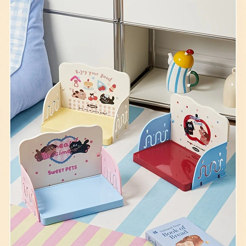 Mesa de Alimentação para Gatos e Cães, Antirrespingo, Antiderramamento, Fácil de Montar, Lavável, Estação de Alimentação para Tigelas de Comida e Água