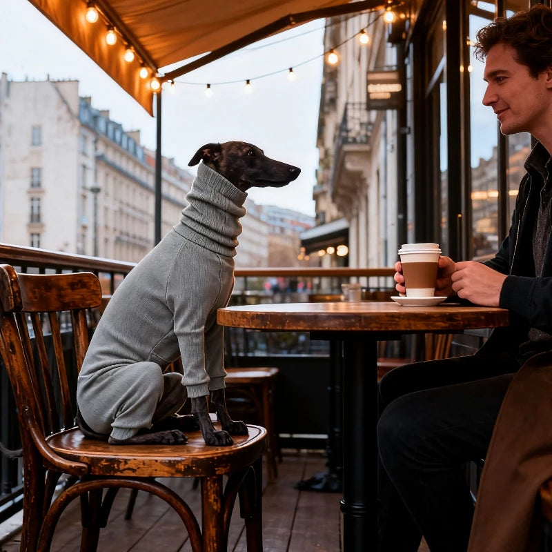 Roupa para Cães Greyhound Whippet Italianos, Pijama de Primavera para Cães de Porte Médio e Grande, Gola Alta, Terno de Quatro Patas S-5XL