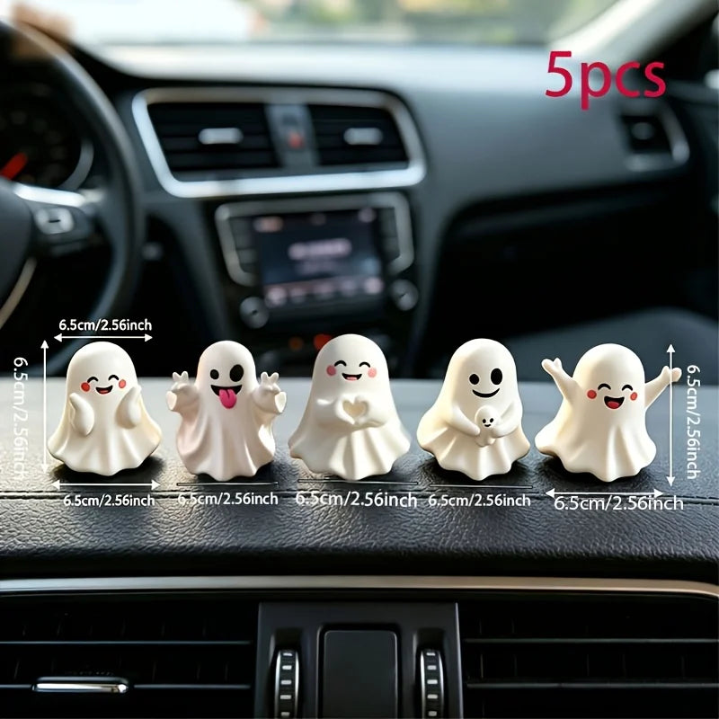 Conjunto de Mini Figuras de Fantasmas para Halloween, Decoração de Casa com Fantasmas Fofos, Ornamentos de Mesa Sazonais de Outono para Decoração de Festa de Halloween