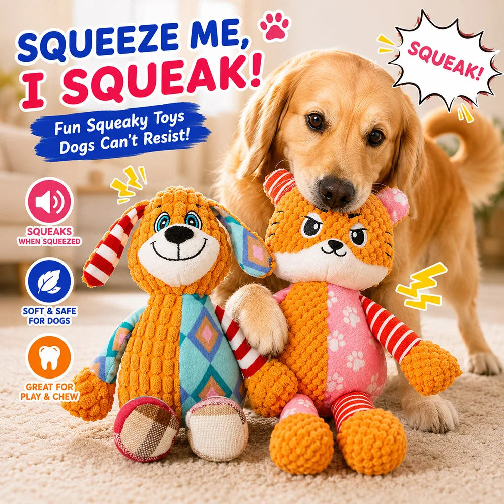 Brinquedo de Pelúcia para Animais de Estimação com Apito, Brinquedo de Quebra-Cabeça para Gatos e Cães, Companheiro Macio e Durável, Brinquedo de Mastigar para Limpeza dos Dentes, Design Resistente à Mastigação, Arti