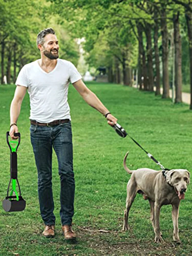 Sanitário para animais de estimação com molas resistentes, materiais de alta qualidade, fácil de usar, remove grama, sujeira, cascalho, fácil de transportar.