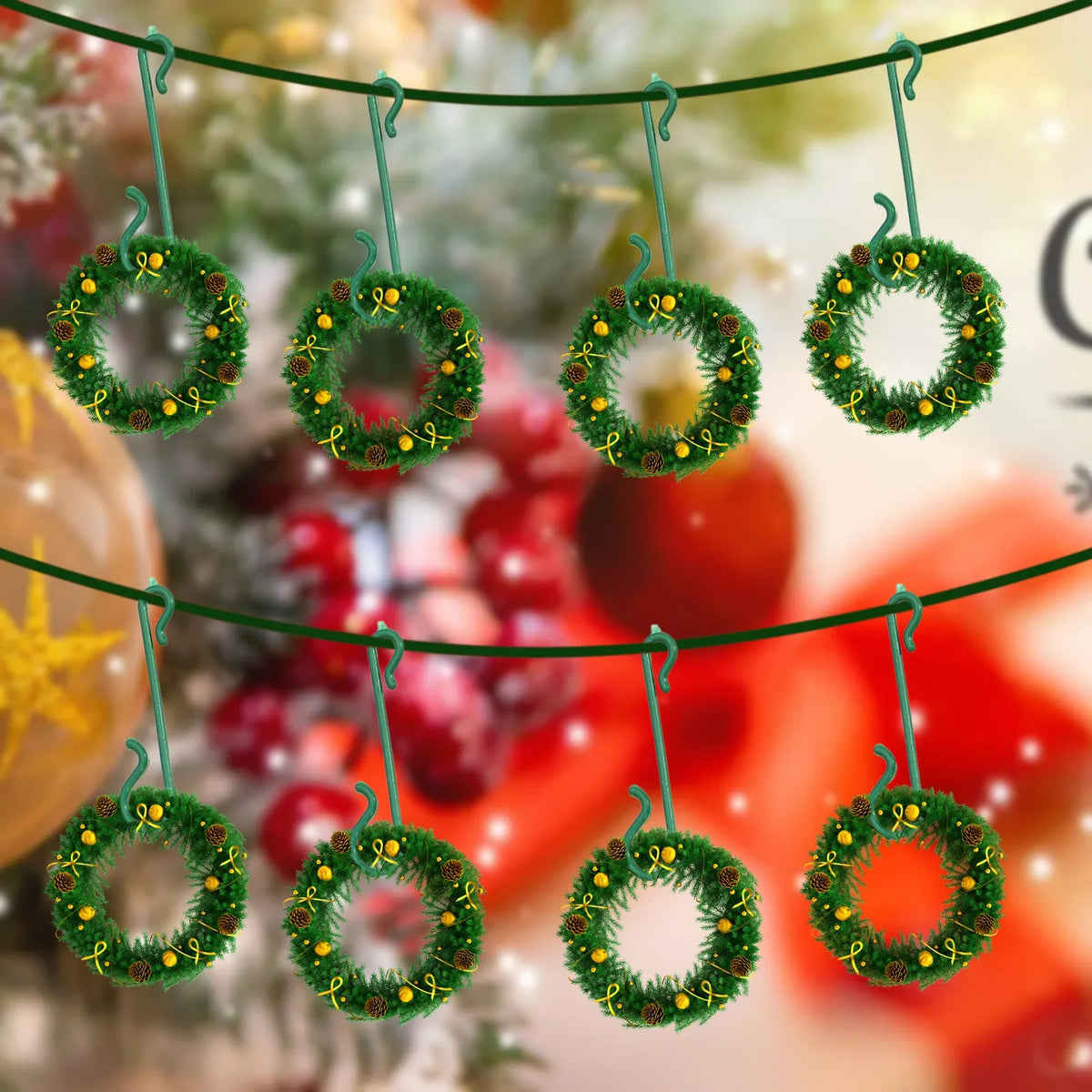 50/400 pçs mini gancho de natal de plástico em forma de s árvore de natal bola pingentes ornamento pendurado cabide diy navidad decoração de festa em casa