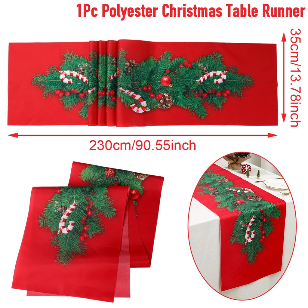 Natal papai noel corredor de mesa navidad natal noel árvore boneco de neve bandeira de mesa feliz natal decoração para casa 2025 ano novo 2026
