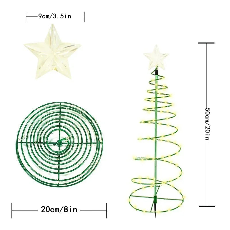 Natal luz solar led luminosa árvore de natal ornamento ao ar livre à prova dwaterproof água lâmpada decorativa corda festival decorações do jardim