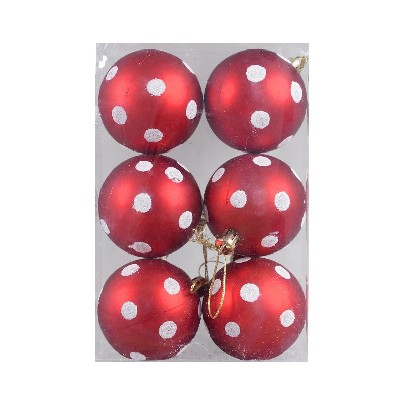 6 Peças/caixa Bolas de Natal de 6cm Enfeites Pendentes para Árvore de Natal Decorações de Natal para Casa 2026 Presente de Ano Novo