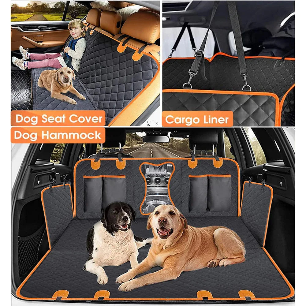 Capa de Assento de Carro Universal Impermeável para Animais de Estimação, Capa de Assento para Cães para o Banco Traseiro com Janela de Malha, Dupla Camada Reforçada Anti-Sujeira