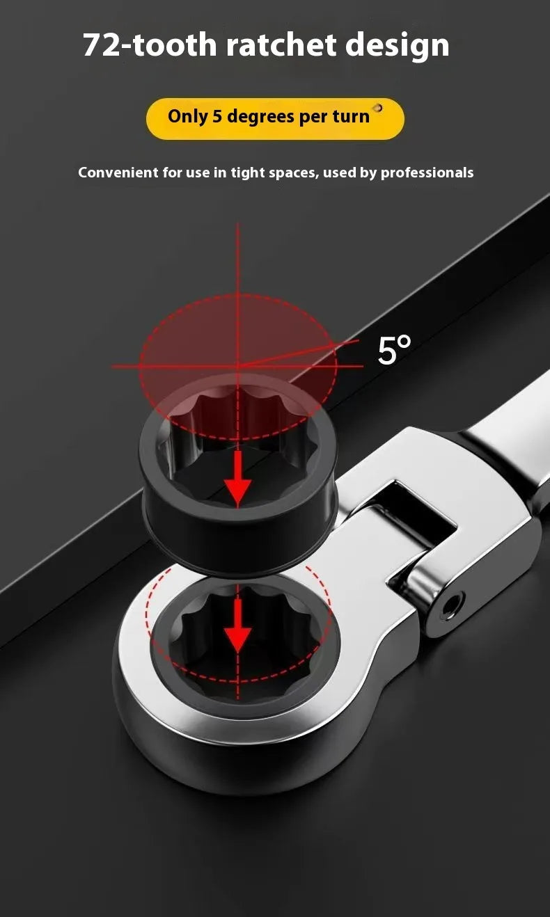 Chave de catraca combinada de 6-32mm72 dentes - chave de extremidade aberta ameixa, 180 °   rotação, ferramenta de manutenção profissional.
