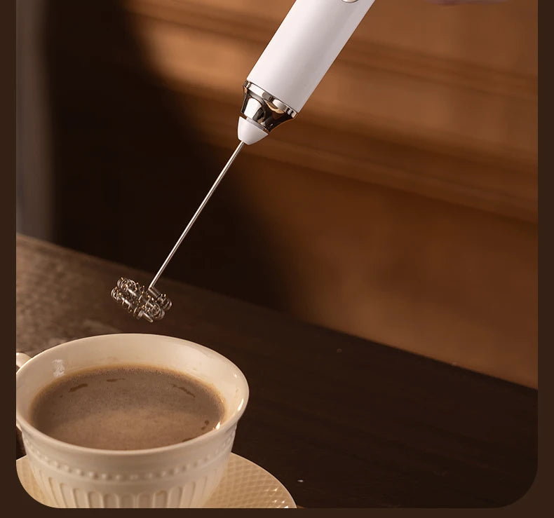 Espumador de Leite Portátil Elétrico Recarregável para Café e Latte, Mixer de Bebidas, Ótima Opção de Presente