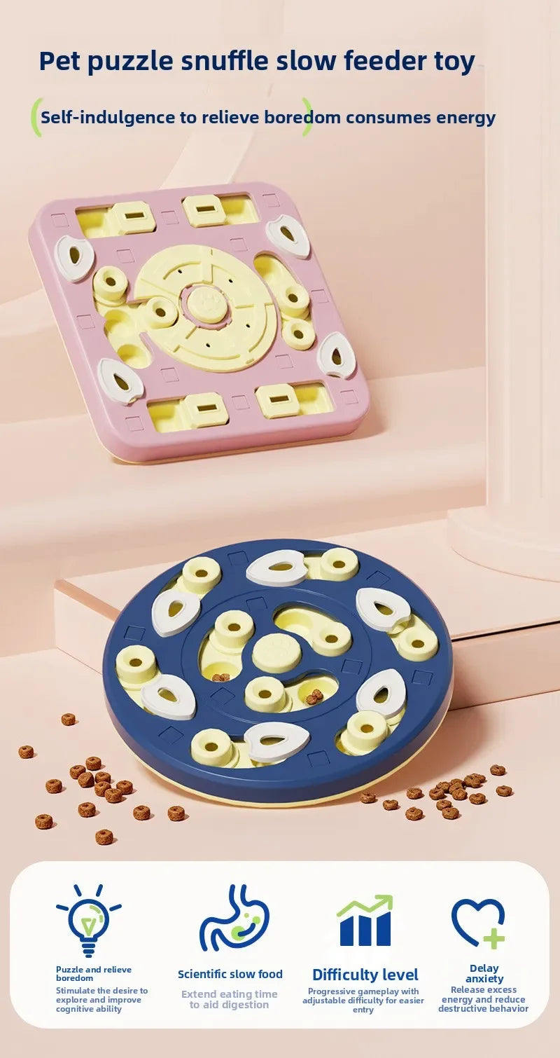 Brinquedo Labirinto Deslizante Multicamadas para Pets: Comedouro Lento, Tabuleiro de Busca de Alimentos, Anti-Engasgo