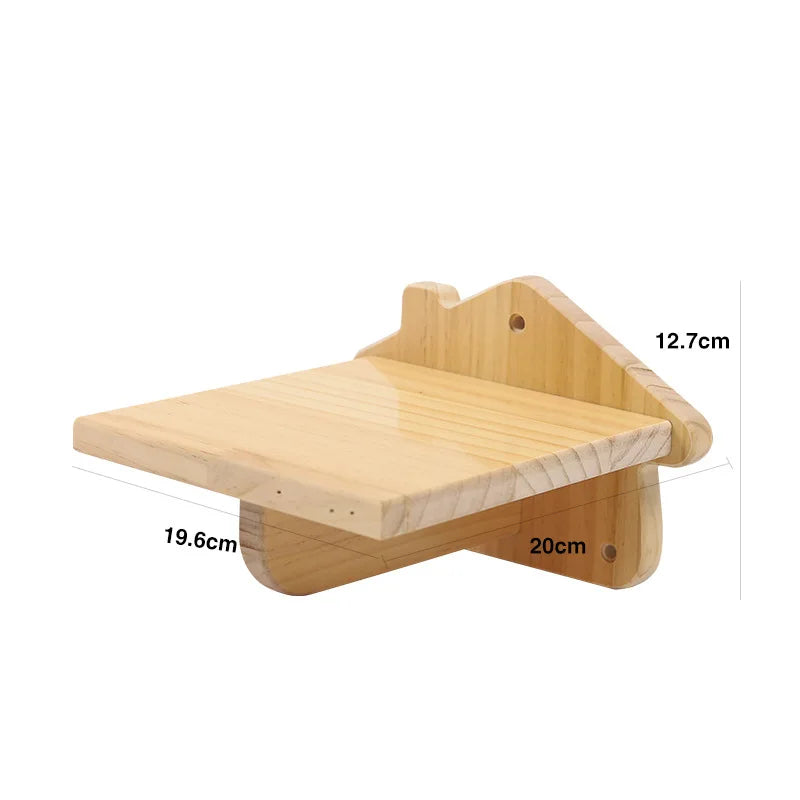 1pcCat Coçar Escalada Post Wall-montado Cat Hammock Bed Pet Móveis Kitten Wall Shelf Set Cat Perch Madeira Cat Tree House